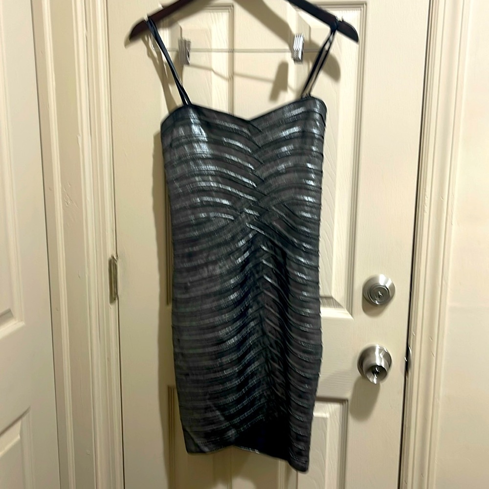 BCBG Black and Silver Mini Dress